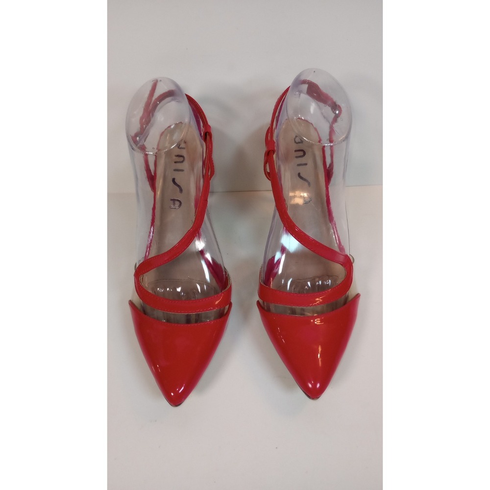 Unisa Women's Magenta Patent Leather Slingback Pointed-toe Heel Sandals - Size 9